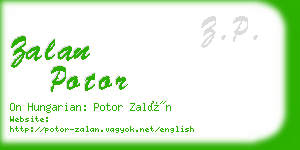 zalan potor business card